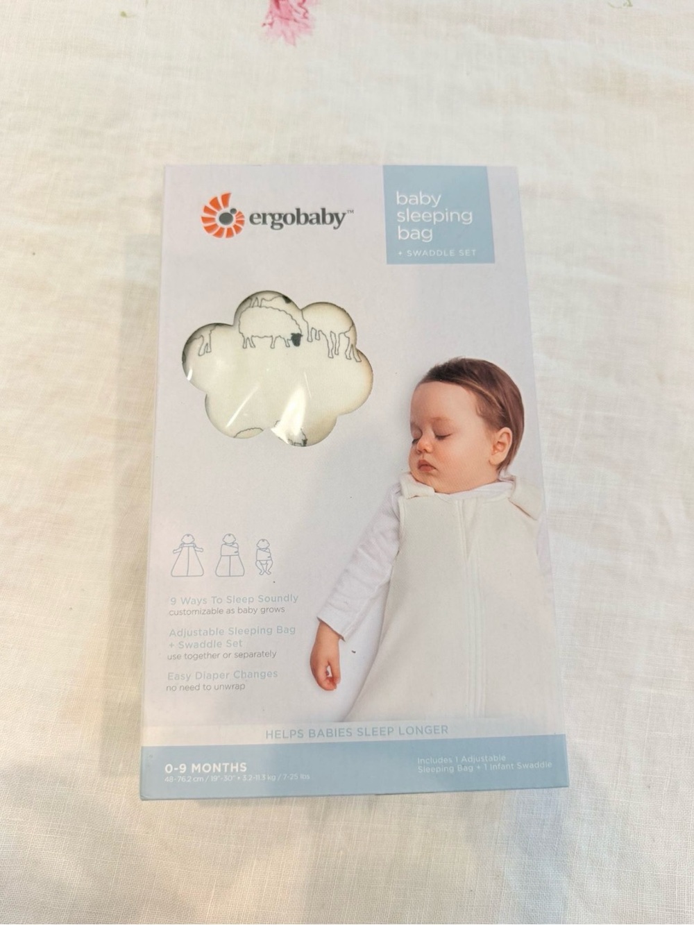 Ergobaby Baby Sleeping Bag & Swaddle Set - Cream, White